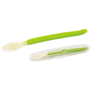 日本本土原装Combi康贝婴儿宝宝离乳期训练辅食软头勺子附收纳盒