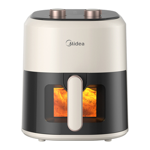 美的空气炸锅家用可视窗免翻面双旋钮烹饪机多功能大容量烤箱新款