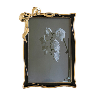 法式中古风复古黑白金色蝴蝶结金属相框纪念照片打印相架装饰摆台