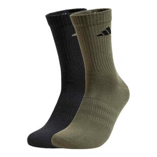 阿迪达斯男女袜2025春季新款纯色透气舒适休闲运动袜两双装JX5055