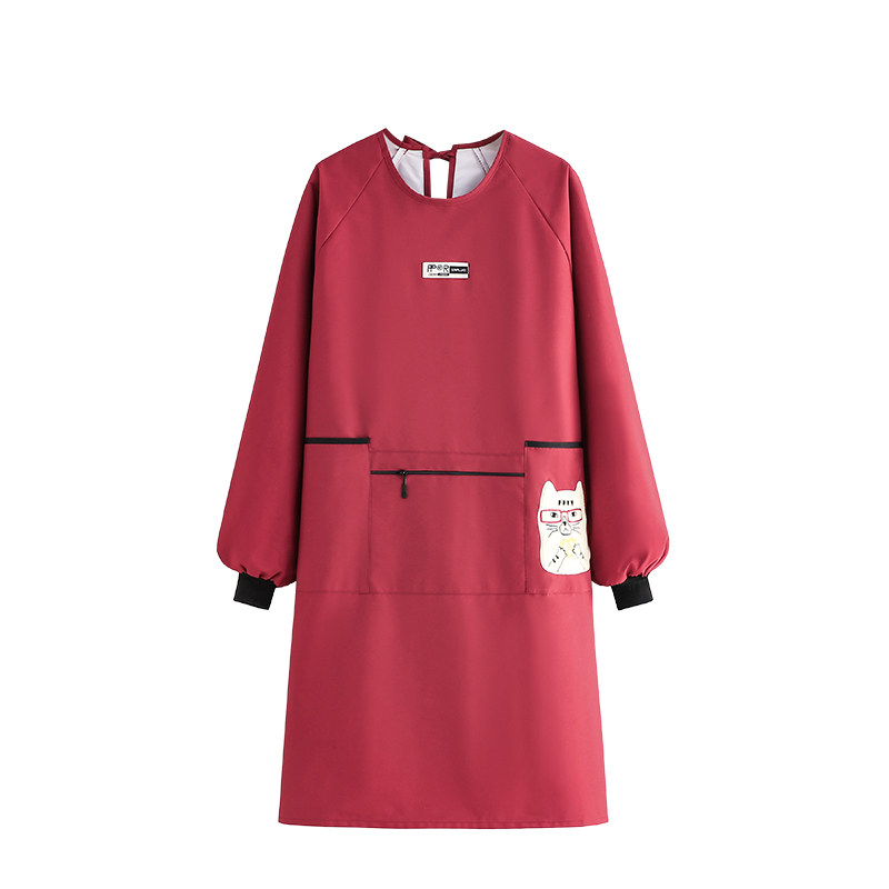 防水防油长袖围裙罩衣家用厨房耐脏做饭炒菜家用清洁车间工作服女