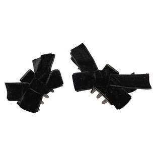 黑色蝴蝶结发夹侧边刘海夹高级感公主头女2025新款夹子耳后小抓夹