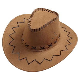 康定情歌藏族舞蹈帽子民族舞跳舞演出专用道具西部牛仔礼帽翘边帽