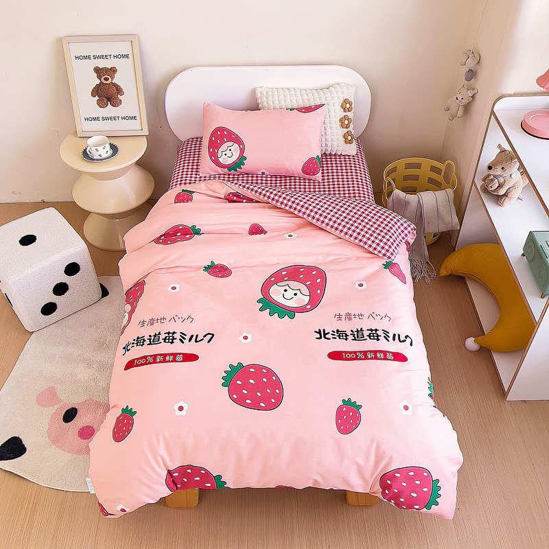 儿童被套纯棉被罩100全棉幼儿园宝宝婴儿120x150cm入园被褥六件套