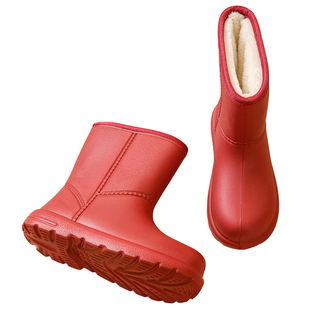 加绒雨鞋女款成人雪地靴冬季保暖防水防滑中筒水鞋胶鞋棉鞋劳保鞋