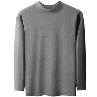 浪莎男士保暖内衣套装中领上衣纯棉毛衫半高领秋衣秋冬薄打底全棉