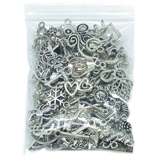 100个新款配饰手工diy复古银小吊坠耳环钉项链钥匙扣金属制作材料