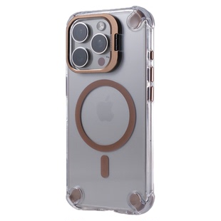 金属镜头支架手机壳适用苹果17ProMax/Air/16/15/14Plus/13/12磁吸保护壳高清透明配套镜头保护膜气囊防摔
