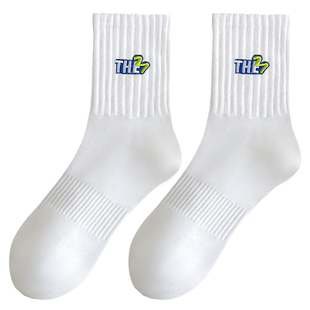 青少年袜子男大童纯棉全棉防臭运动袜秋冬季男童学生男士白色男袜