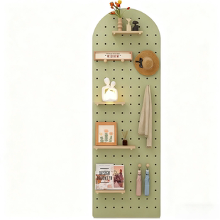 实木洞洞板置物架窄边展示造型墙定制隔板挂板入户玄关造型装饰墙