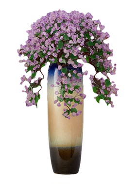 客厅轻奢紫水晶发财树落地花瓶