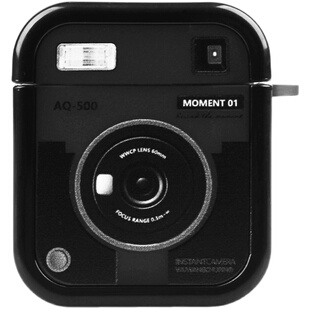 悟望初品 原创摄影师复古设计师照相机适用苹果AirPods 1/2/4代简约黑色新3代保护套Pro 3代无线蓝牙耳机软壳