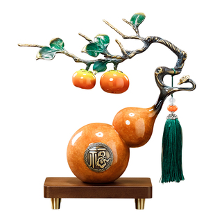 柿柿如意葫芦摆件客厅办公室装饰工艺品公司开业搬家乔迁新居礼物