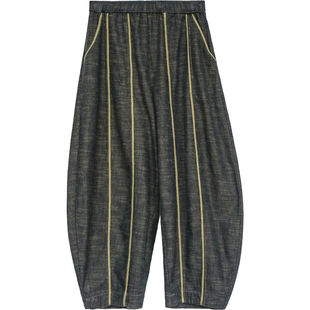 古石后原创裤子女款秋季2025新款纯棉宽松bf慵懒风微灯笼裤阔腿裤