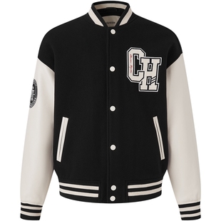 CHINISM丨美式棒球服男新款撞色拼接复古夹克宽松休闲情侣外套