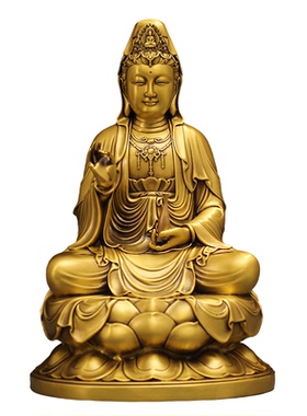 铜臻祥纯铜千手观音中式客厅摆件