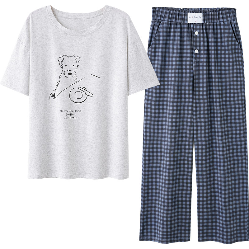 马克公主情侣款休闲风睡衣夏纯棉