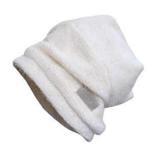 韩系金属小贴标不规则褶皱包头帽子女秋冬季时尚大头围百搭堆堆帽