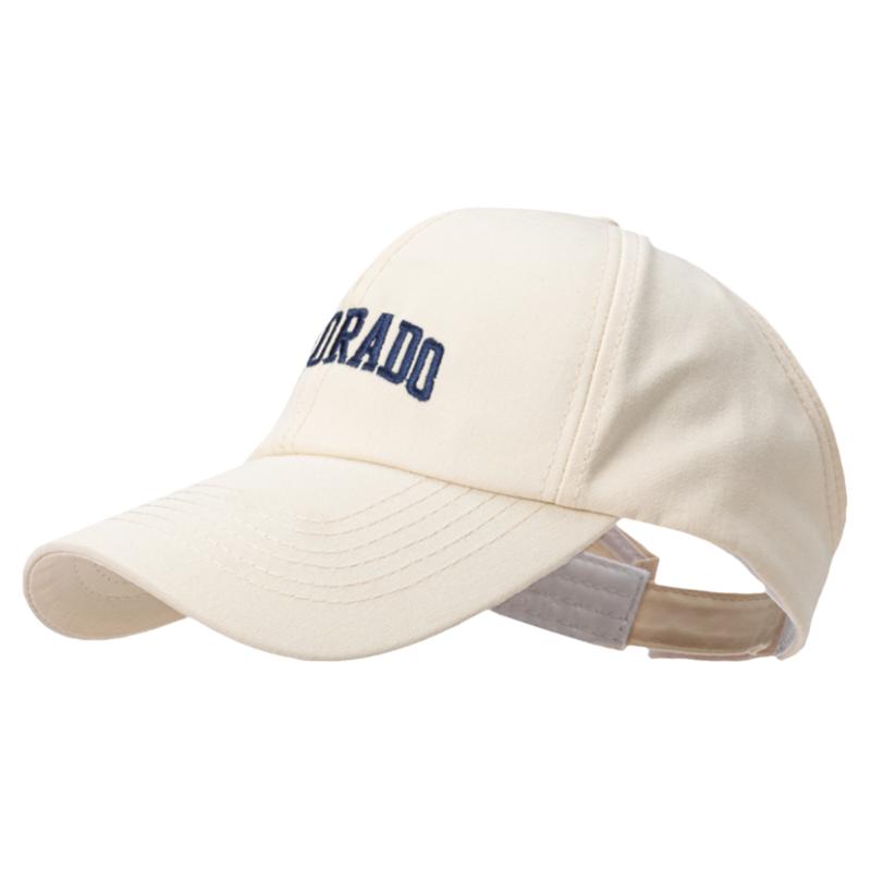 高马尾空顶棒球帽女夏季硬顶鸭舌帽显脸小加宽大帽檐遮阳防晒帽子