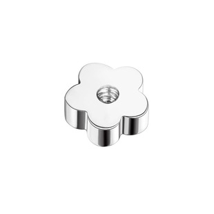 钛钢外螺纹花朵圆饼耳钉耳骨钉耳堵球替换头备用球不锈钢穿刺饰品