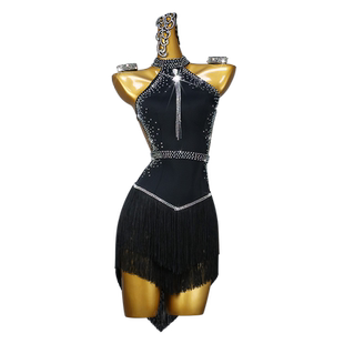 新款2026专业拉丁舞演出比赛服装成人儿童舞蹈流苏裙花服高级solo