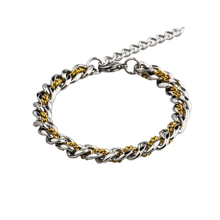 小众个性藏金古巴手链男潮百搭嘻哈美式高街配饰男生手链男款钛钢