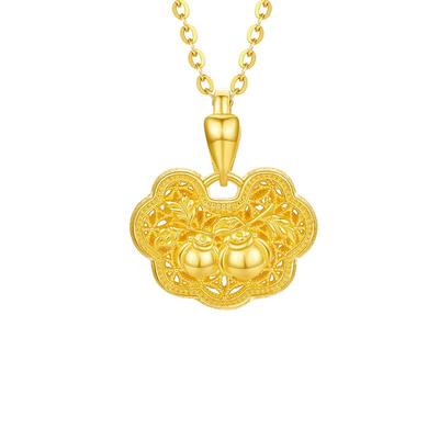 赛菲尔女万事如意黄金吊坠
