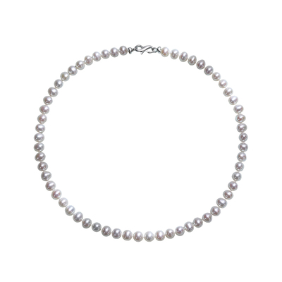 BRI.R/佰色传情6.5-7.5mm淡水珍珠S925银气质简约百搭项链锁骨链