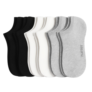 花花公子袜子男款短款纯棉船袜短筒袜100%全棉防臭7a抗菌吸汗新款