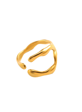 简约冷淡风钛钢开口可调戒指