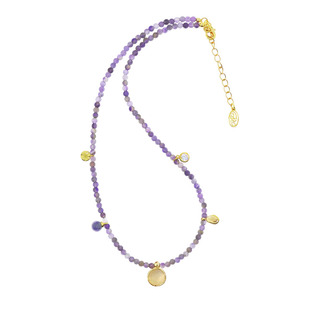 GLITTER STELLA 「巴里卡萨」神秘紫水晶天然石串珠项链