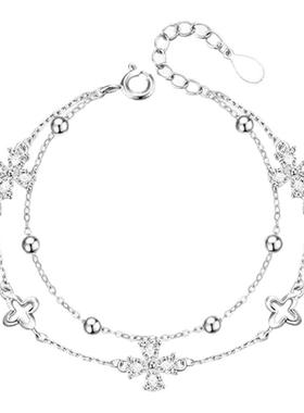 幸运草双层手链女款轻奢小众精致