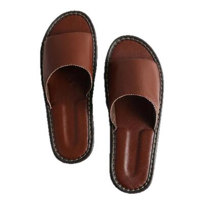 【牛筋底头层牛皮】夏季居家室内真皮拖鞋女防滑软底家用凉拖鞋男