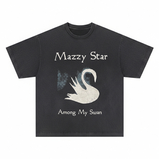 Mazzy Star 天鹅 短袖T恤Among My Swan迷星民谣另类摇滚乐队男女