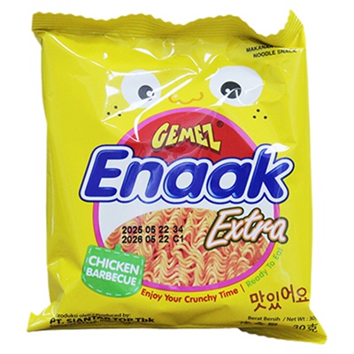 GEMEZ印尼进口enaak小鸡面香辣烧烤味干脆面方便面干吃面网红零食