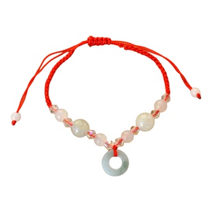 红绳手链编织玉石手绳平安扣小锁元宝手串男女情侣饰品儿童礼物