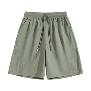 猫人休闲短裤男款2026新款速干透气网眼五分裤凉感沙滩运动中裤J