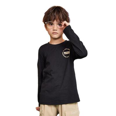 Levi's李维斯童装2025秋新品男童纯棉长袖T恤儿童大童舒适打底衫