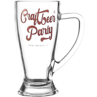 原创字母玻璃杯精酿啤酒杯扎啤杯大容量饮料杯子露营酒吧烧烤商用