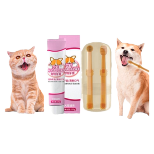 宠物牙刷牙膏套装可食用狗猫咪口腔清洁清除污垢除异味牙口结臭石