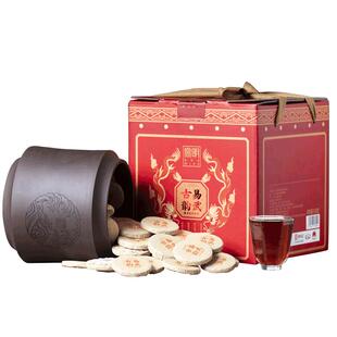 宫明云南普洱茶熟茶小圆饼六年陈易武古树熟茶小饼茶叶500g礼盒装