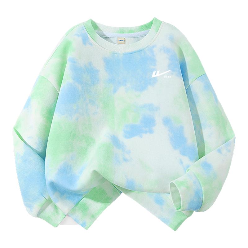 回力童装男童卫衣秋季儿童2025新款打底衫上衣男大童扎染运动衣服