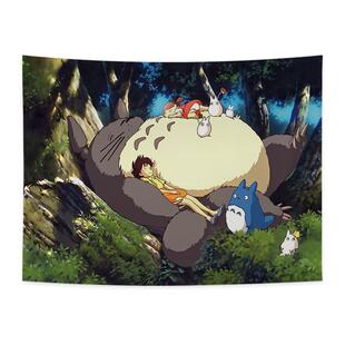 宫崎骏龙猫背景布ins 挂布动漫挂画墙壁网红床头挂毯房间宿舍墙布
