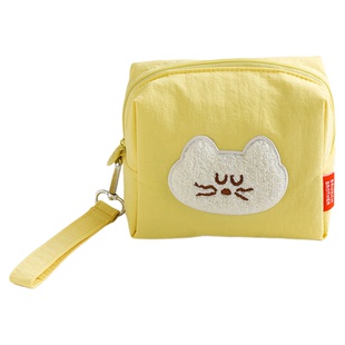韩国Romane可爱卡通猫咪化妆包数码杂物整理收纳包随身便携腕带包