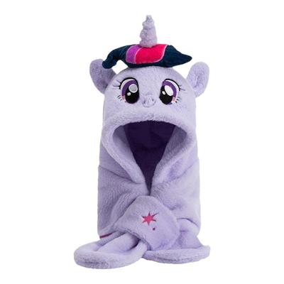 小马宝莉儿童冬季帽子围巾一体护耳保暖套头连帽公主女童宝宝围脖