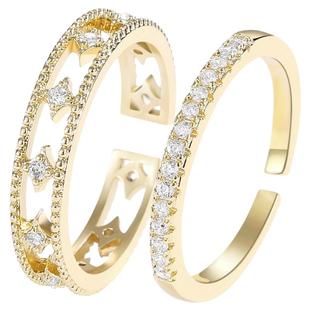 小众时尚组合叠戴戒指女开口戒气质网红个性食指关节指环戒子饰品