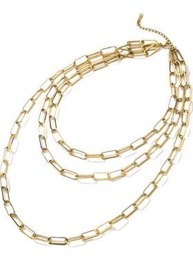 三层项链INS风时尚大气极简钢