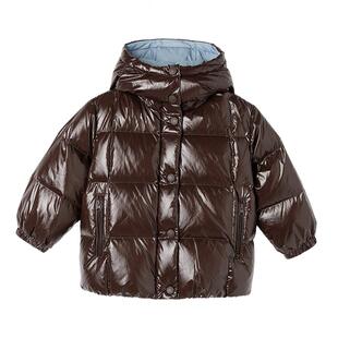 【90鹅绒】Mitti童装25冬新款男童亮面羽绒服儿童连帽保暖短外套