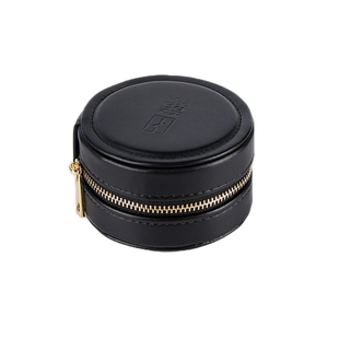 NICEHCK原道高端黑色PU皮质圆形拉链耳机盒收纳包保护套抗压便携