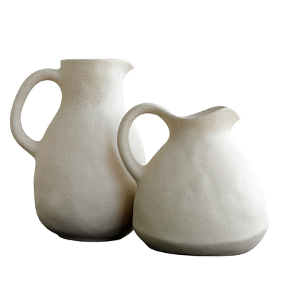 北欧陶瓷花瓶手工单耳壶餐桌装饰